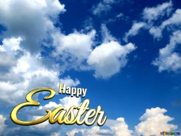 Happy Easter clear sky background