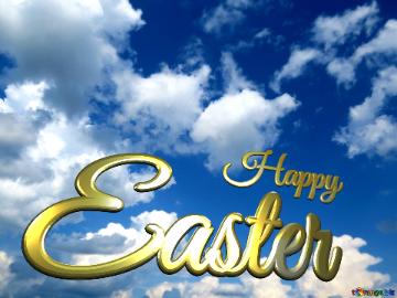 Happy Easter clear sky background