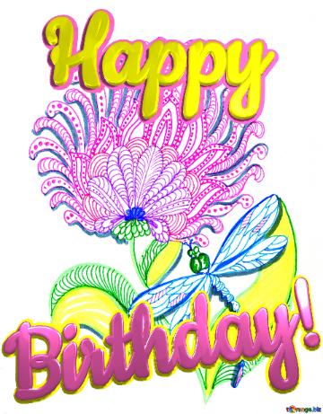 Happy Birthday! My Love! Clip Art Plant Flower Creative Arts Painting Illustration Floral Graphic...