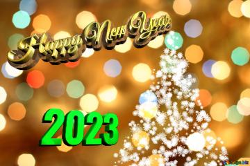 Happy New Year 2023 Christmas Snowflakes Background Lights