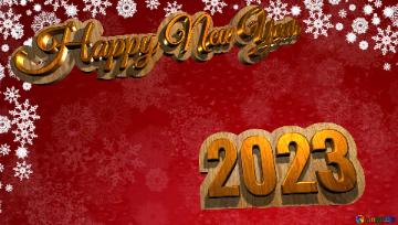 Happy New Year 2023 Cover. Red Christmas Background.