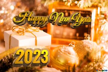 Happy New Year 2023  Greeting card with new year