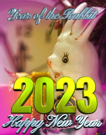 2023 Year Of The Rabbit Happy New Year Christmas Rabbit