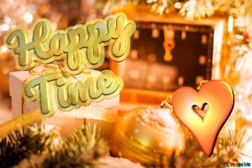 Happy Time Greeting Card With New Year