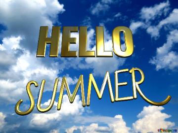 HELLO SUMMER clear sky background