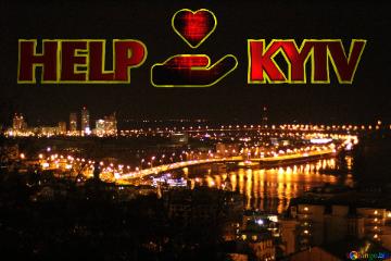 Help Kyiv A Beautiful Town At Night Illiminated By Street City Lights