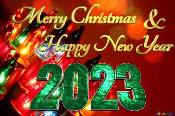 Merry Christmas 2023  Happy New Year &  Background Christmas lights