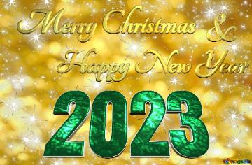 Merry Christmas 2023  Happy New Year &  Brilliant yellow background Christmas and new year  gray blurred twinkling stars  night star pattern