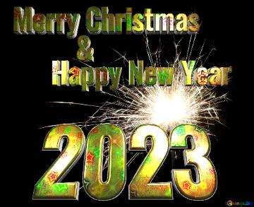 Merry Christmas and 2023 Happy New Year Festive fire