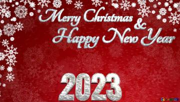Merry Christmas 2023 Happy New Year & Red Christmas Background Fragment