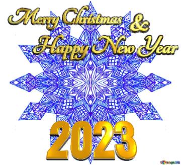 Happy New Year & Merry Christmas 2023 blue Snowflake