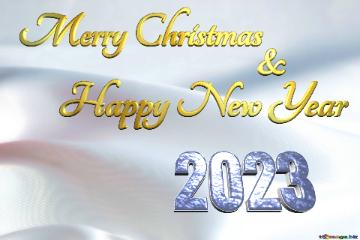 Happy New Year & Merry Christmas 2023 On White White Color Background