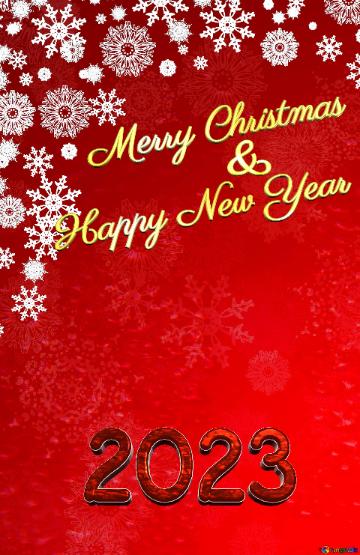 Merry Christmas Happy New Year & Red Christmas Card Background    