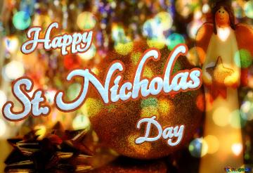 St. Nicholas Happy Day Merry Christmas Background