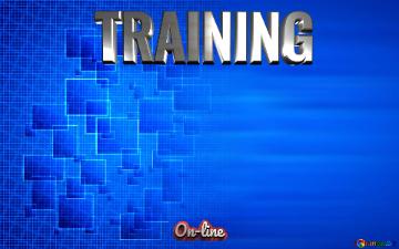 Training On-line  Technology Blue Background Tech Abstract Squares Of The Grid Cell Line Ruler...