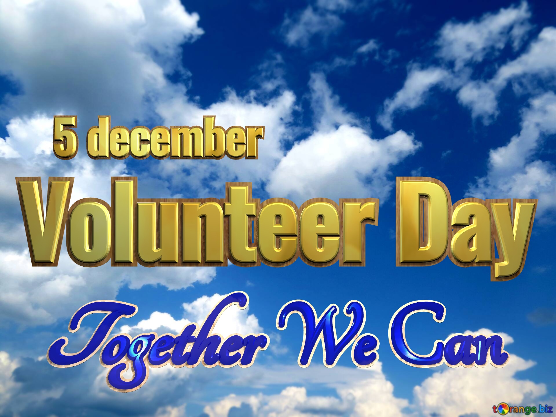 Volunteer Day 5 december Together We Can clear sky background №0
