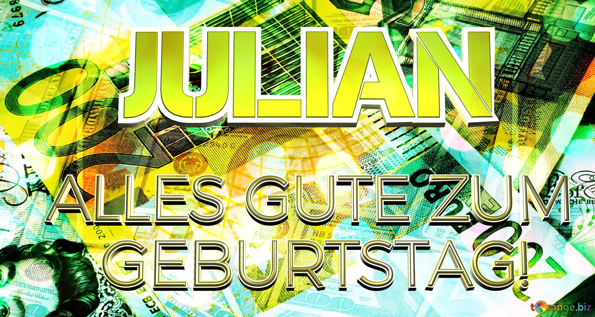 Alles Gute zum Geburtstag Julian Geld Hintergrund №0