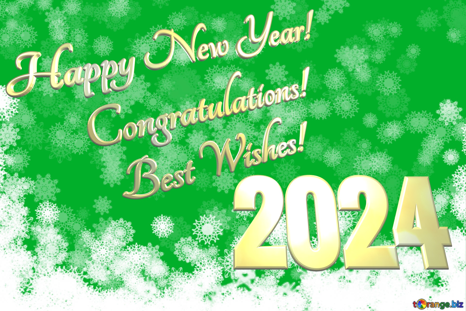 Congratulations!  Best Wishes! Happy New Year! 2024 Clipart background new year Green №40677
