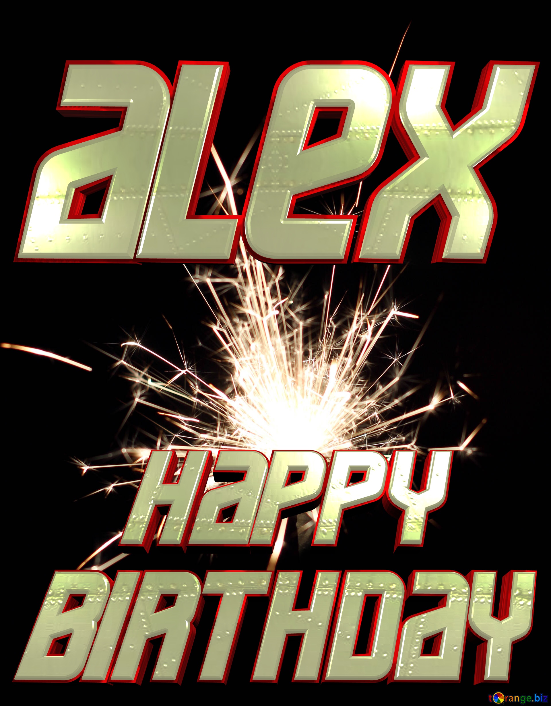 ALEX HAPPY BIRTHDAY Sparks of fire №25726