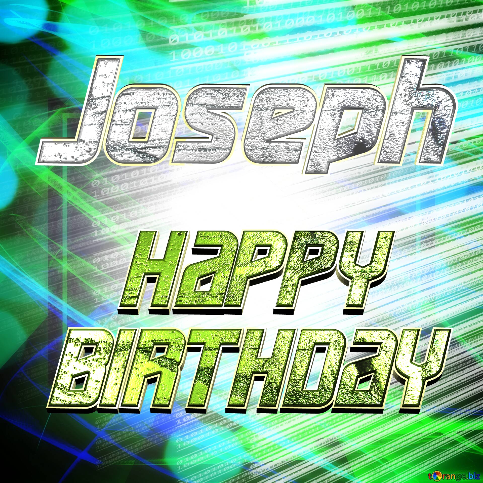Happy Birthday Joseph congratulations Digital computer template fractal banner background №0