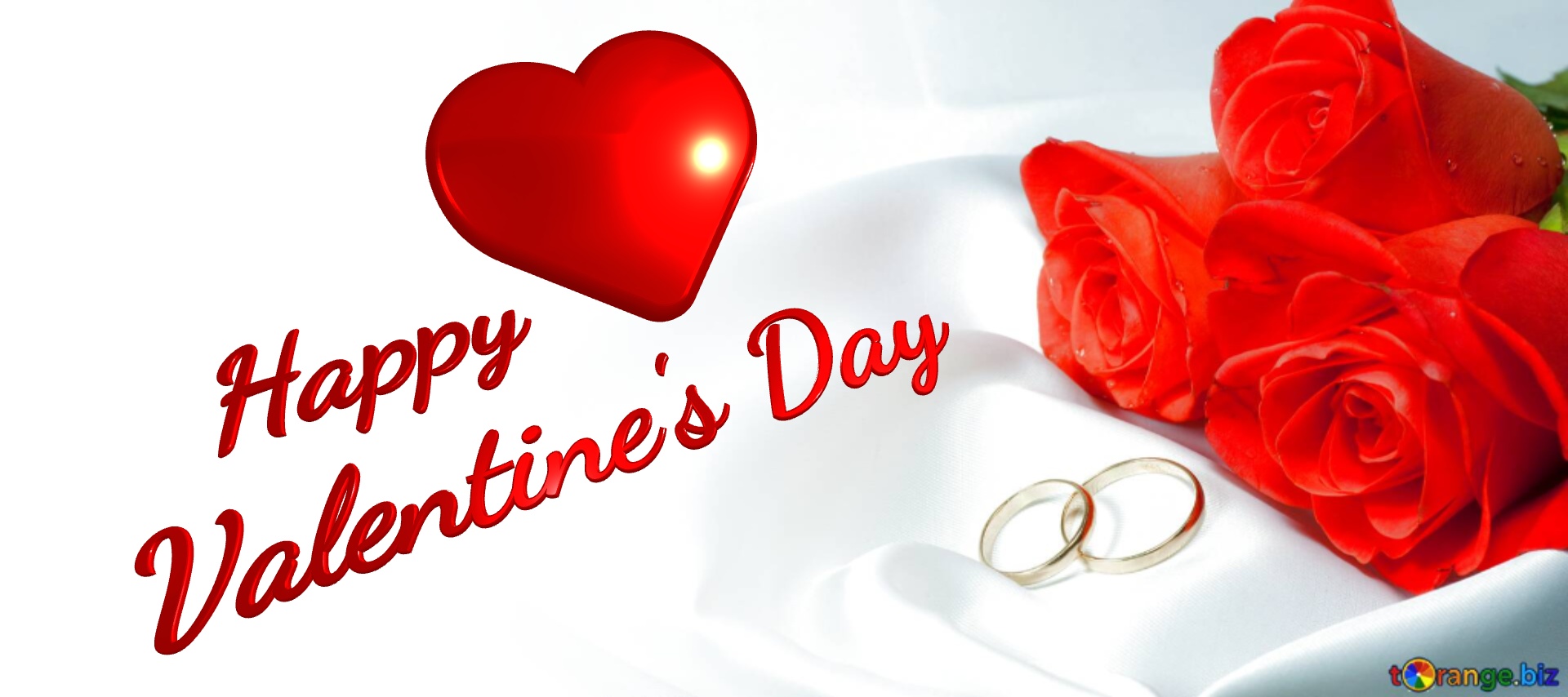 Happy Valentine`s Day rings Invitation wedding background №0