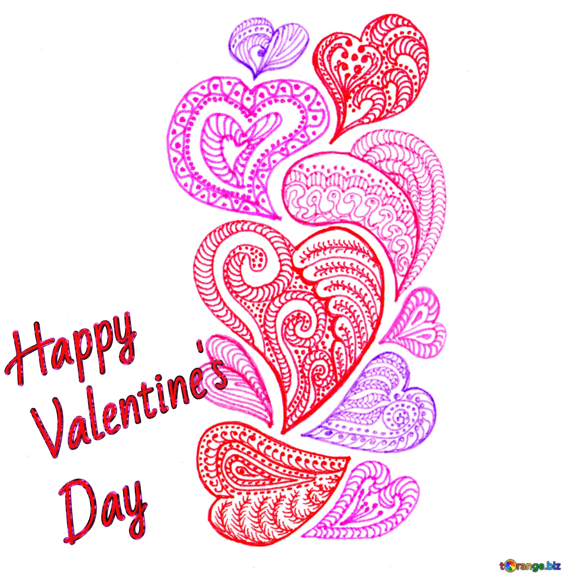 Happy  Valentine`s  Day Paint heart clipart pattern №56181