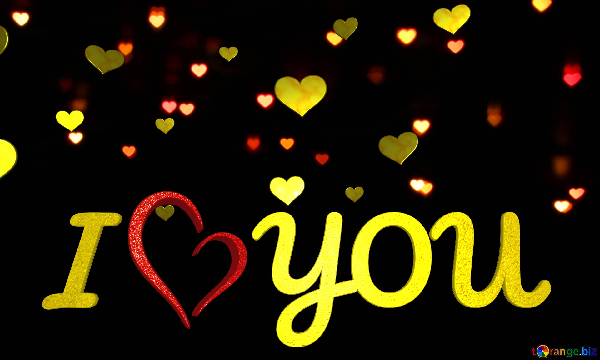 Hearts i love you Lights hearts on dark background №37845