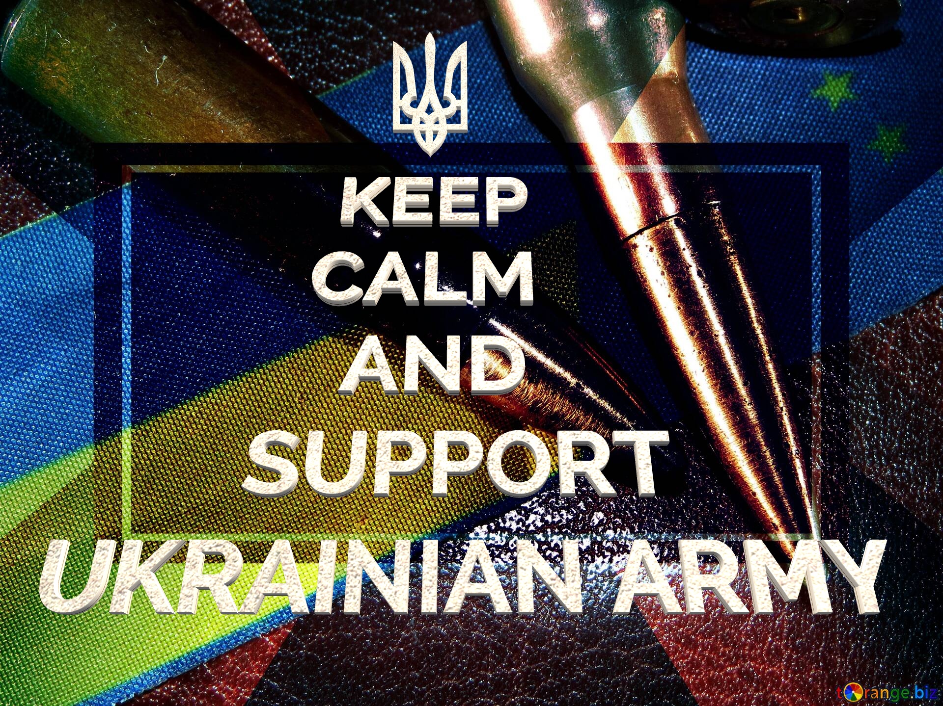            KEEP            CALM              AND          SUPPORT UKRAINIAN ARMY   Ukrainian soldiers powerpoint website infographic template banner layout design responsive brochure business №0