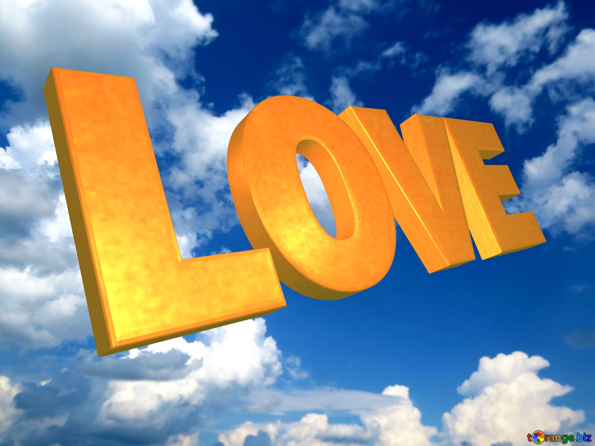 LOVE gold clear sky background №0