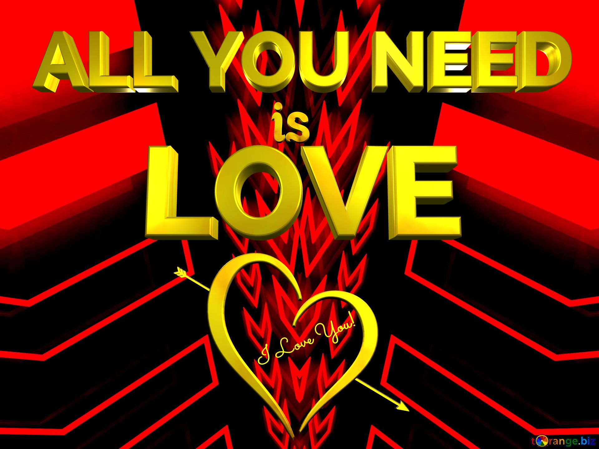 All you need is love! abstract arrows red  background №0