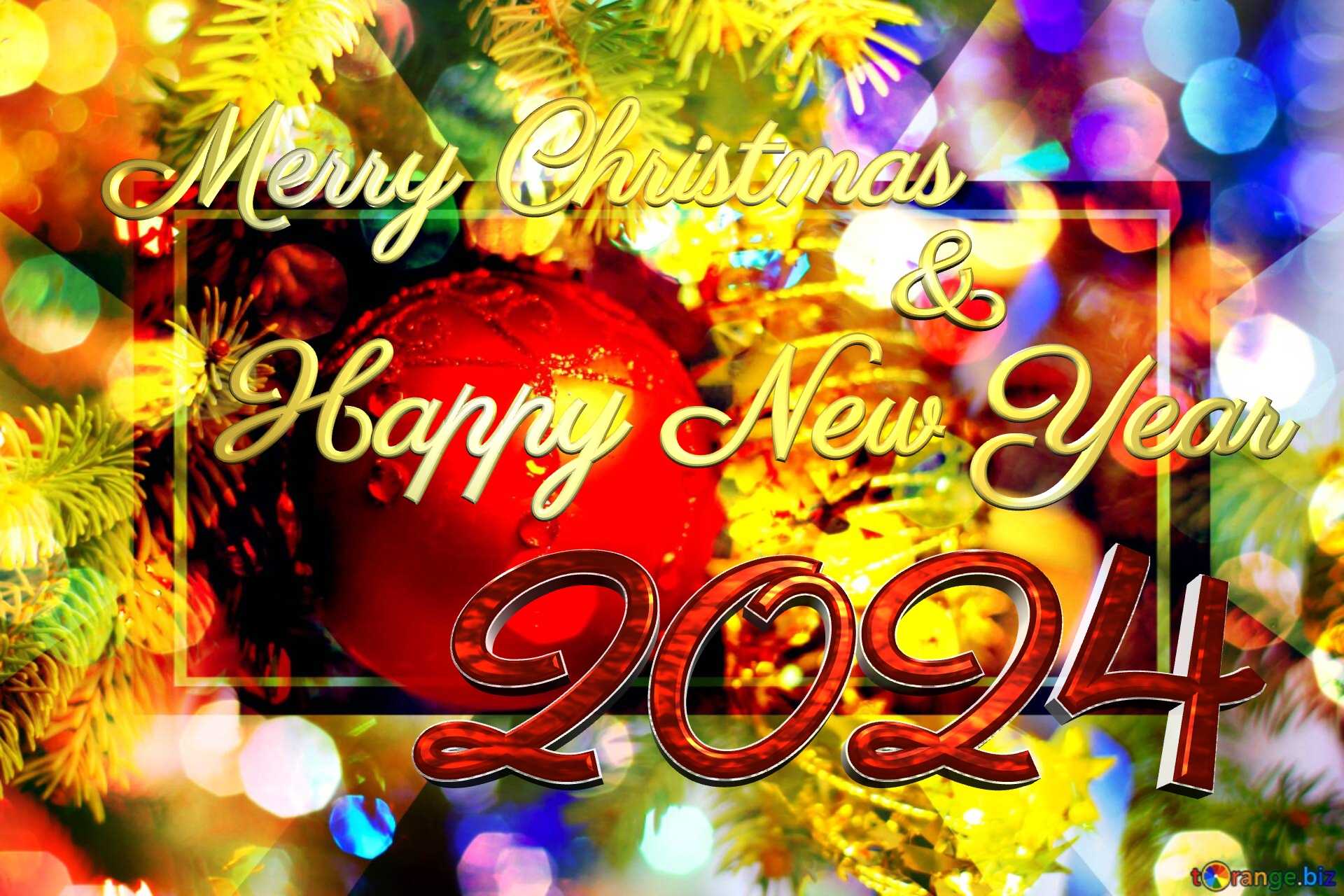 Merry Christmas 2024 Happy New Year Background for happy new year wishes Layout Business Infographic Template №0