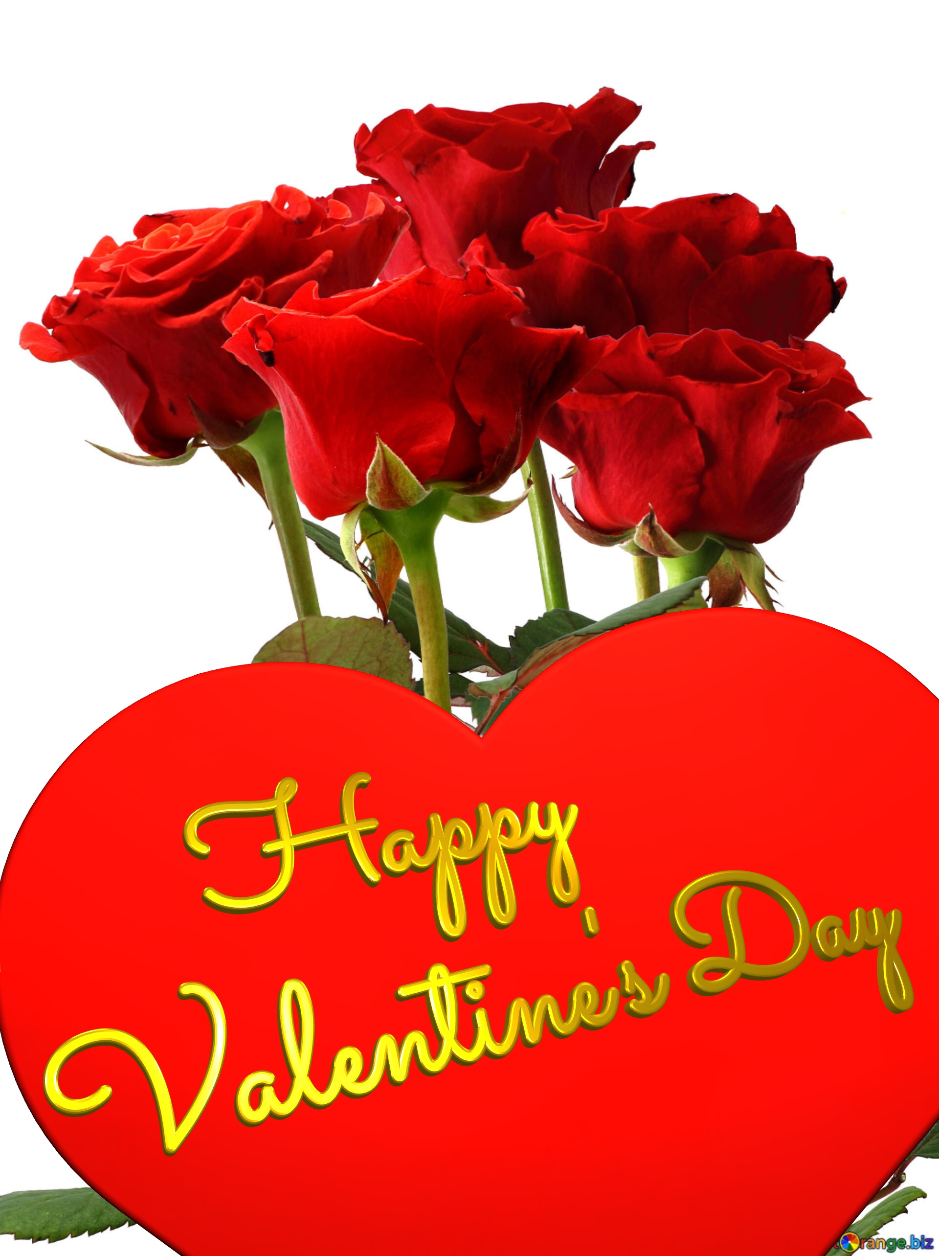 Big heart Happy Valentine`s Day Bouquet of Roses №17075