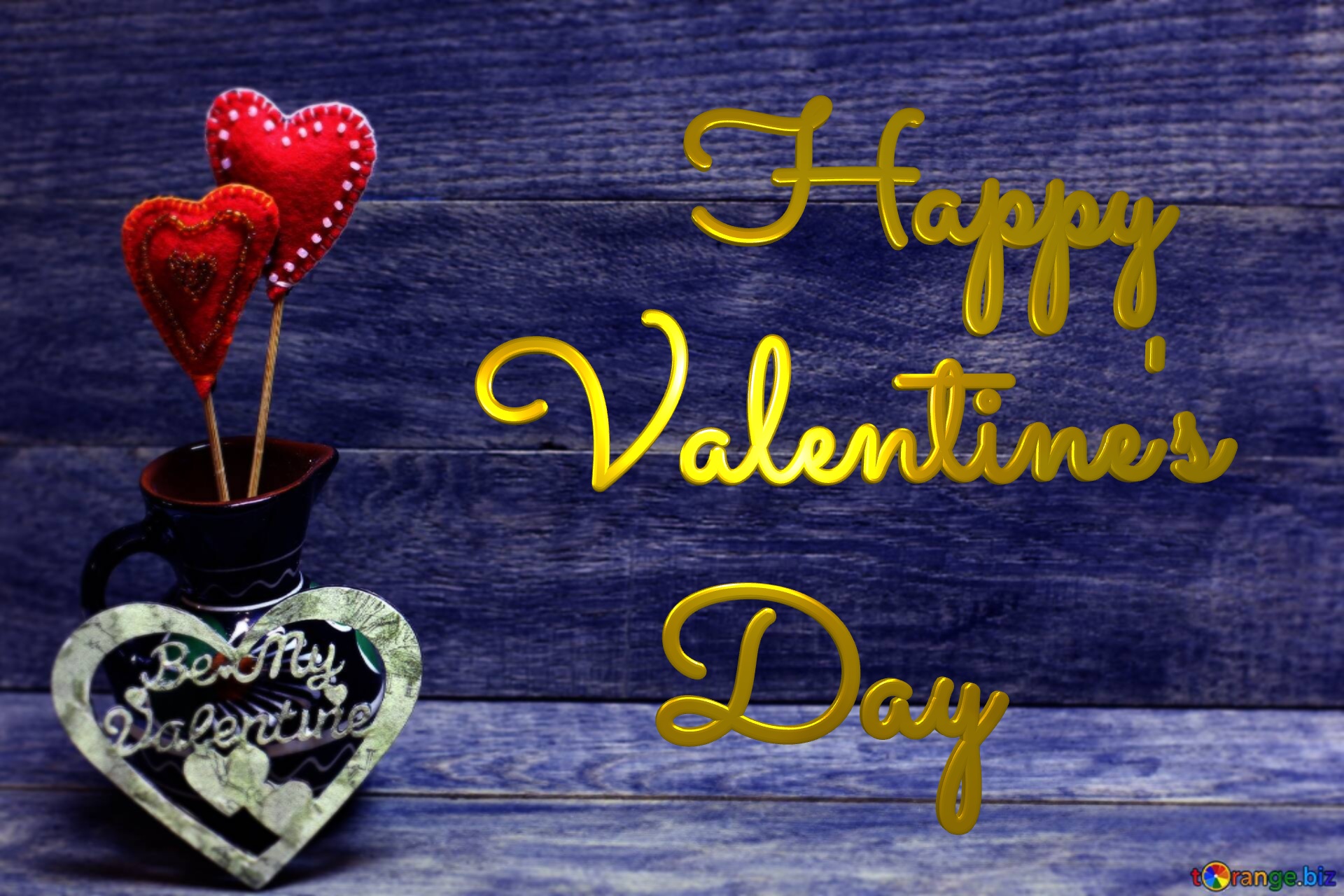 Happy Valentine`s   Day Love background with a heart of gold blue №0