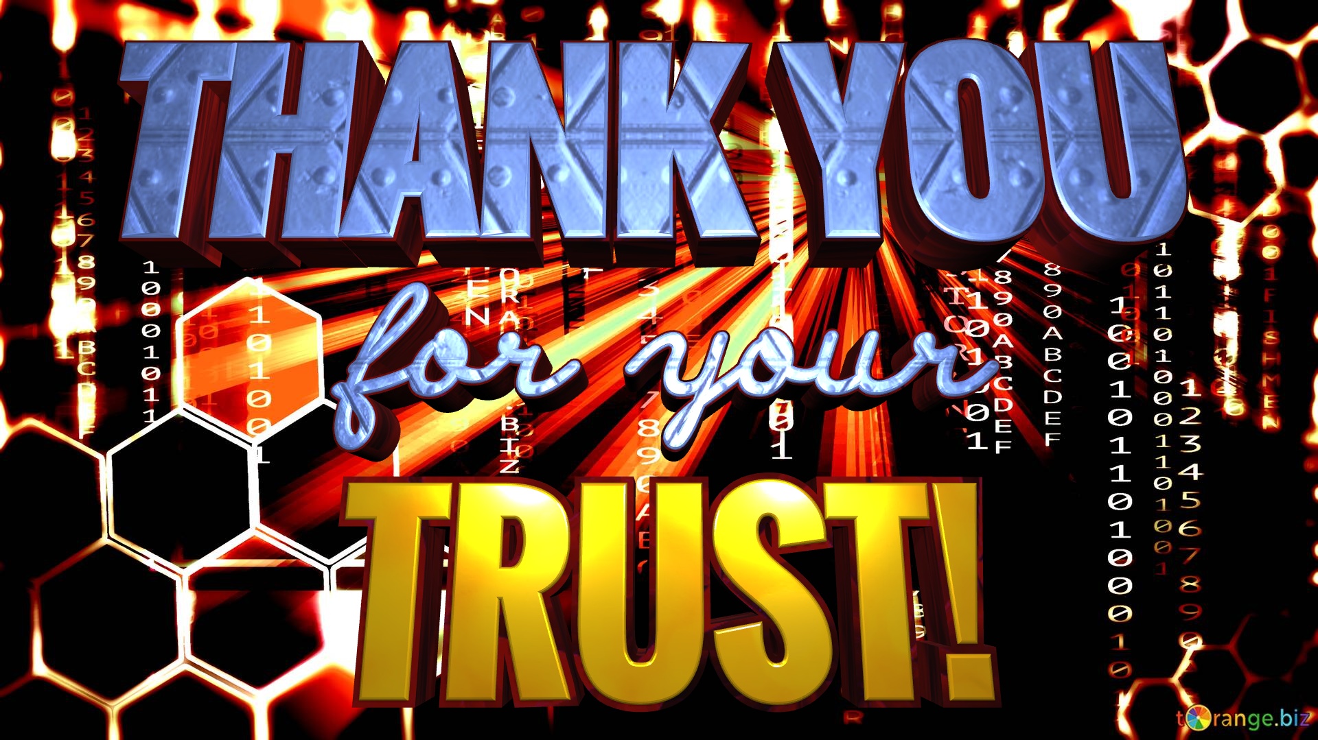 THANK YOU for your TRUST!  Dark digital background №0