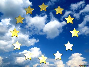 Europe symbol clear sky background