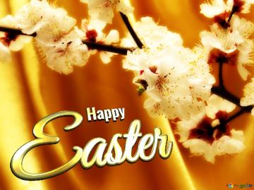 Happy Easter Images Spring Gold Background