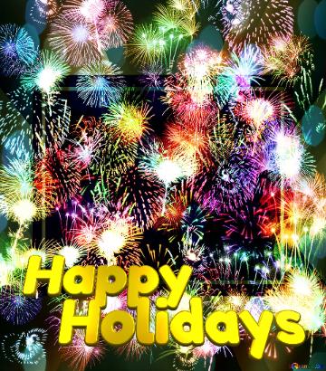 Happy    Holidays   Background Fireworks  Powerpoint Website Infographic Template Banner Layout...
