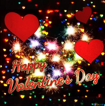 Sparkle Happy Valentine`s Day Christmas background with heart