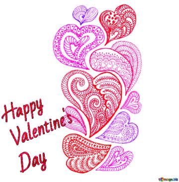 Happy  Valentine`s  Day Paint Heart Clipart Pattern