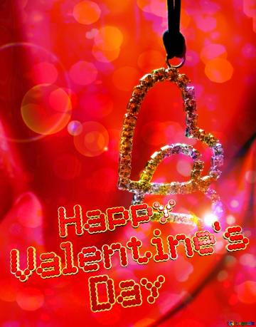 Digital Happy Valentine`s  Day Wedding Card Template