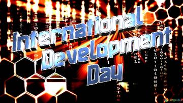 International     Development          Day  Dark digital background