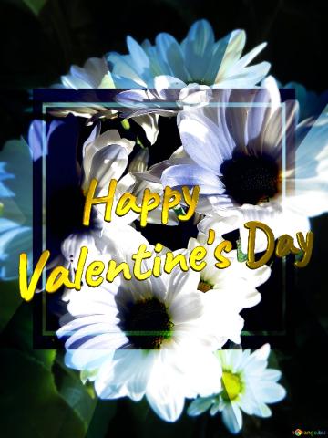 Happy Valentine`s Day Beautiful Flowers Background Infographic Frame