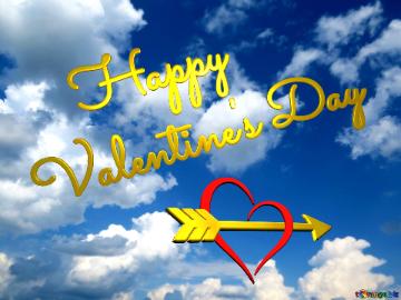 Love Happy Valentine`s Day Animated Card Clear Sky Background