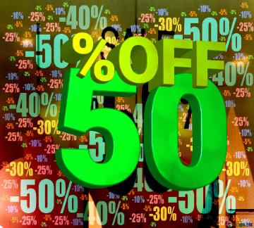 %50 Off spring green digits