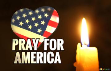 Pray For America Candle On Dark Background