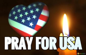 Pray For Usa Candle On Dark Background