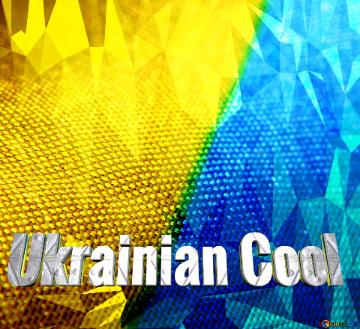 Ukrainian Cool  Ukraine Flag Polygon Abstract Geometrical Background With Triangles