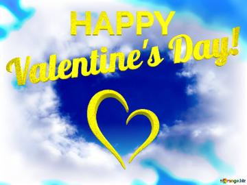 Sky Valentine`s Day! Happy Clouds Heart