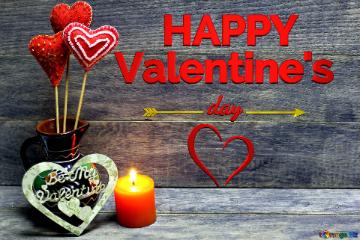 Happy Valentines Day Card Love Background With Candles