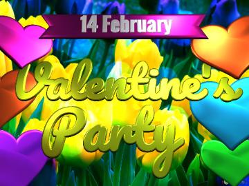 Valentines animated card Valentine`s  Party 14 February